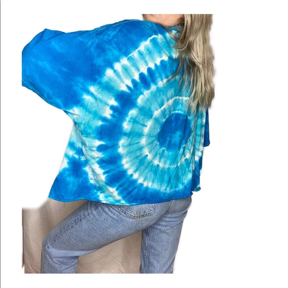 Oversized Pink Floyd graphic tie dye blue tee - Picture 4 of 5